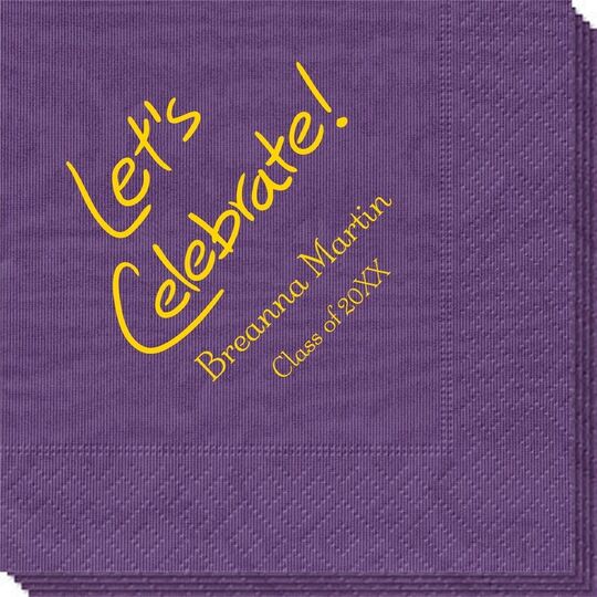 Fun Let's Celebrate Moire Napkins